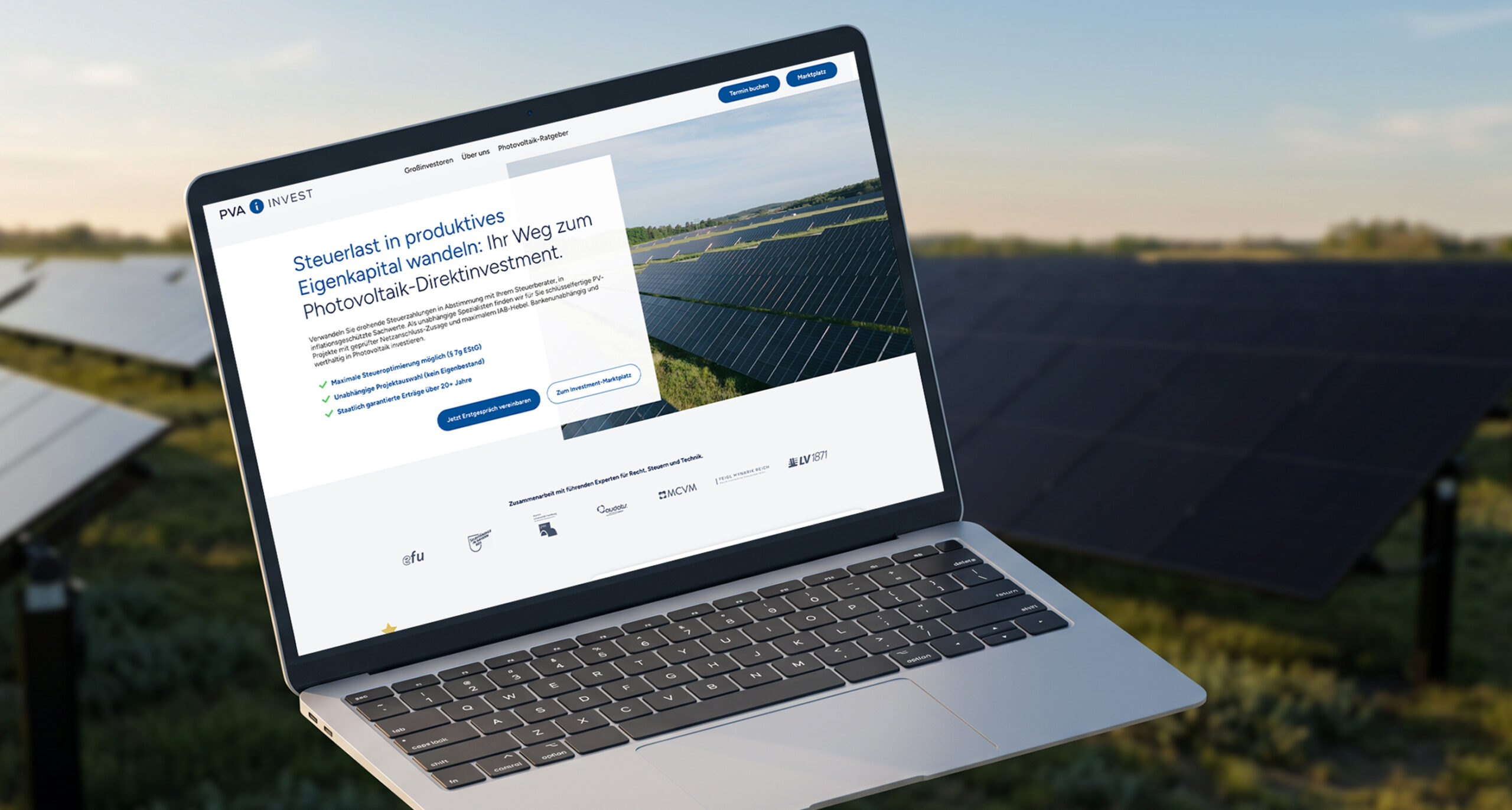 Webdesign Solarinvestment PVA-Invest