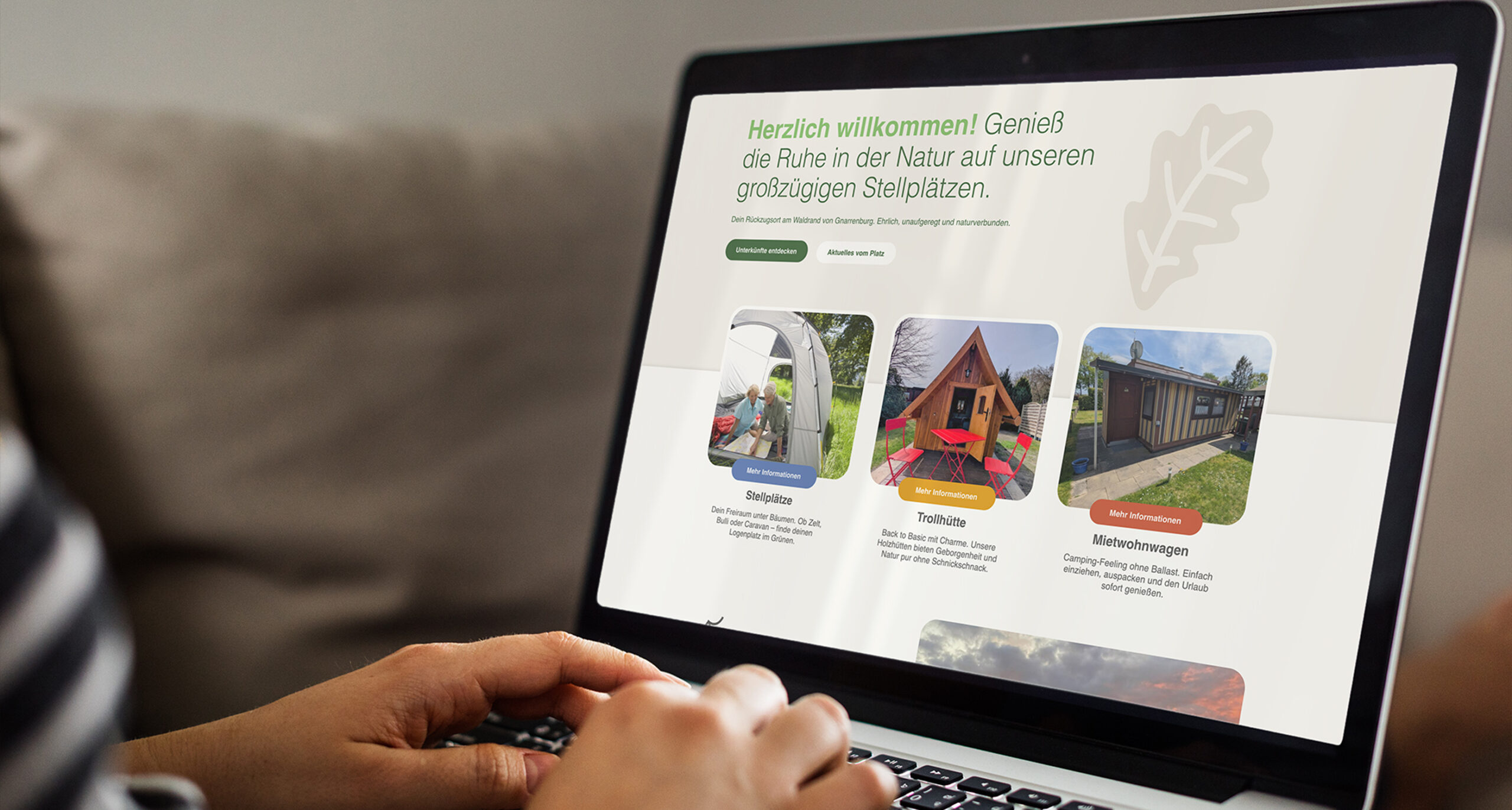 Webdesign Campingplatz Gnarrenburg Laptop