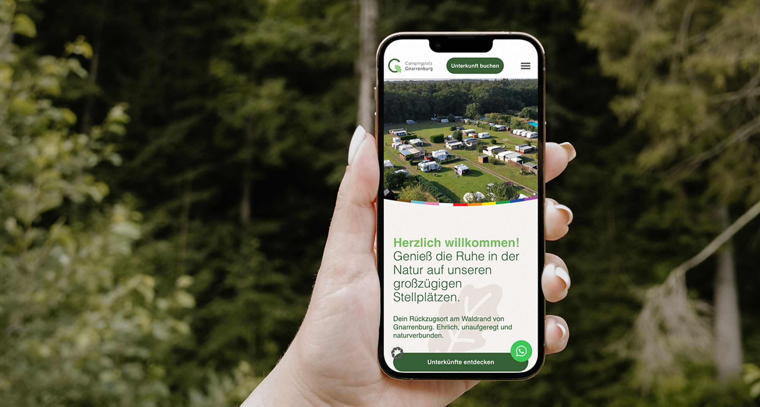 Webdesign Campingplatz Gnarrenburg Handy