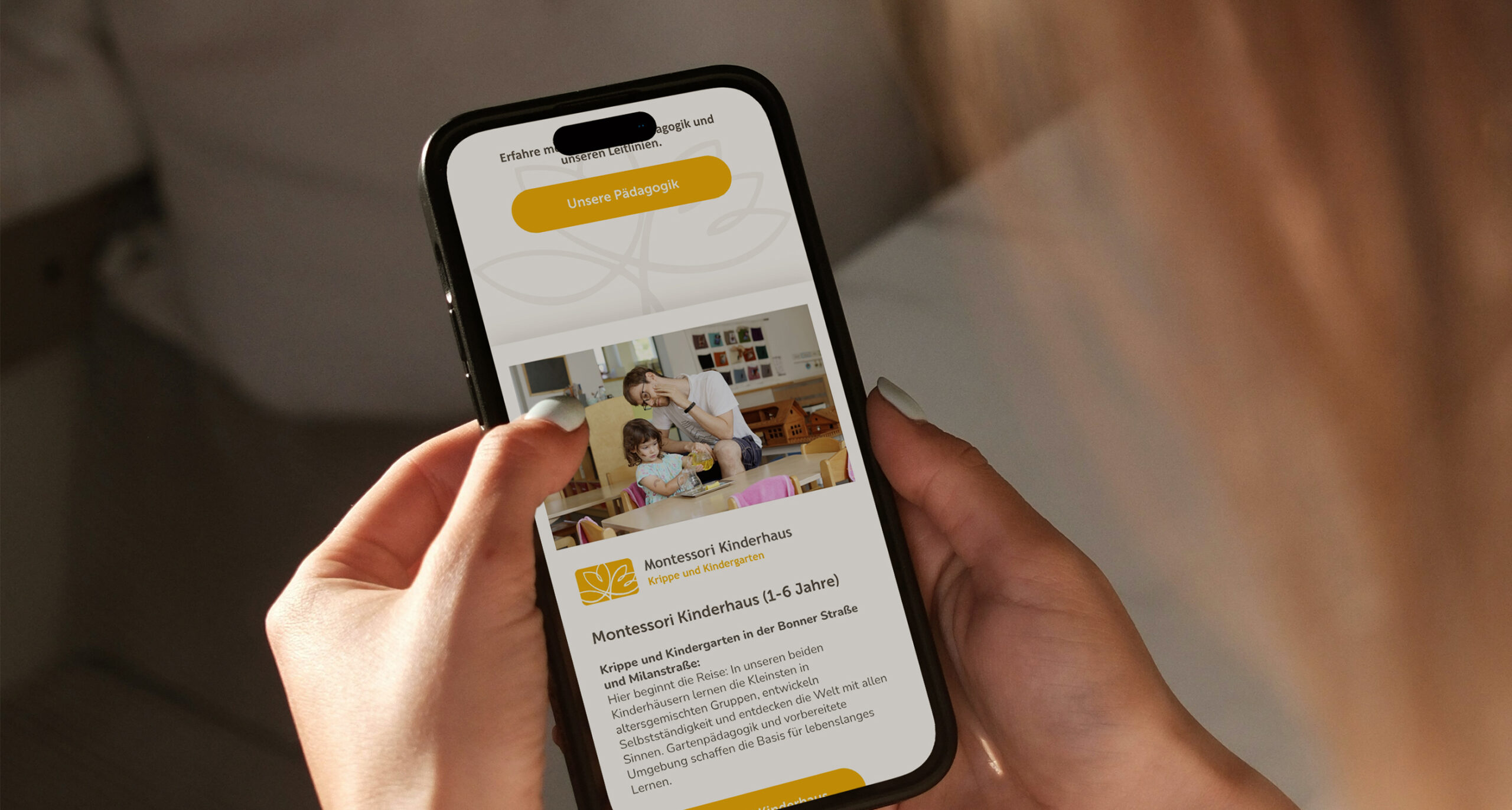 Webdesign Schule Hannover: Startseite des Montessori Bildungshauses